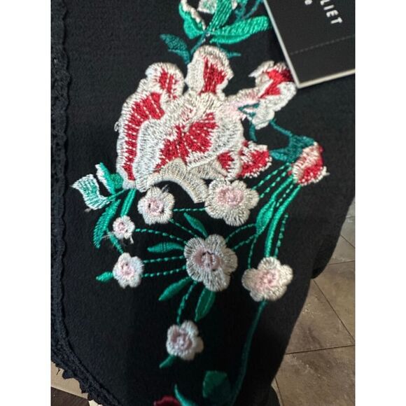 Romeo & Juliet Couture Floral Embroidered Whimsigoth Fairy Mini Dress SZ Large - Picture 12 of 16